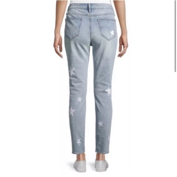 Driftwood Jackie High Rise Light Wash Star Print Straight Leg Jeans Women’s 29 - Picture 2 of 12